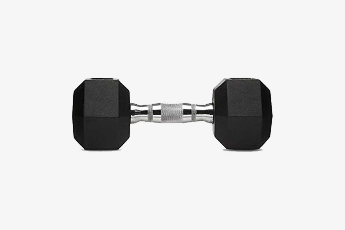 Amazon Basics Rubber Encased Exercise & Fitness Hex Dumbbell