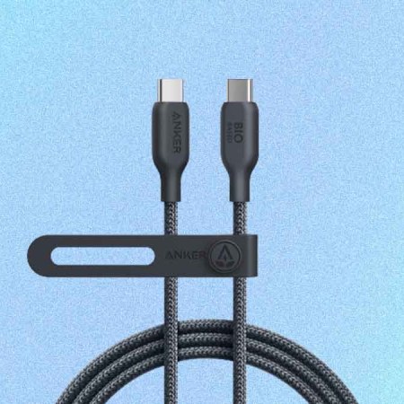 A blac Anker 543 USB-C to USB-C Cable, which is cheaper than Apple's new USB-C cables