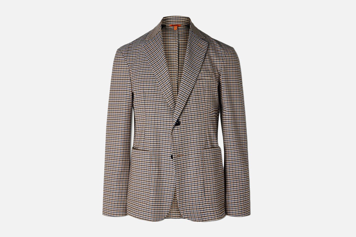 Barena Checked Twill Suit Jacket