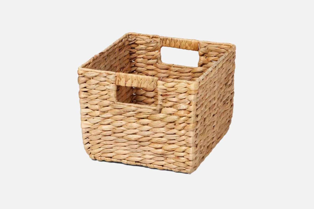 Brightroom Woven Water Hyacinth Milk Crate