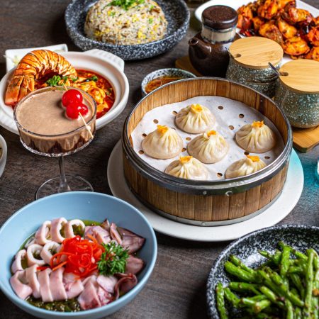 dim sum food set on table