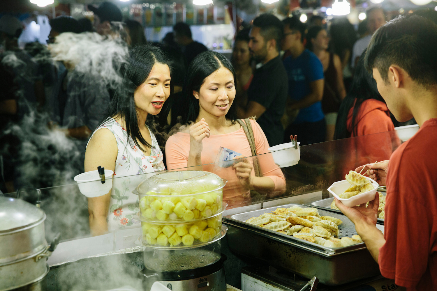 Patrons order dumplings in Richmond's Chinatown.