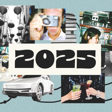 A collage of all the trends that will define the lives of American men in 2025, from cars to cocktails