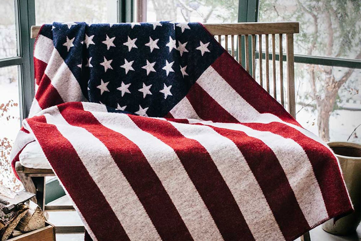 Faribault Mill American Flag Wool Throw