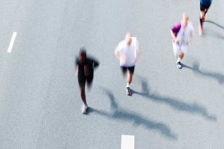 a collage of runners