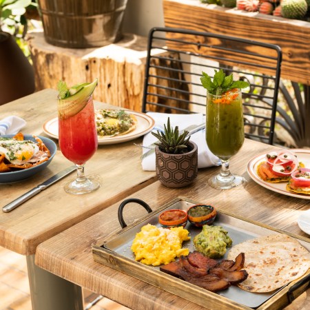 Assortment of breakfast dishes from Hoja Taqueria