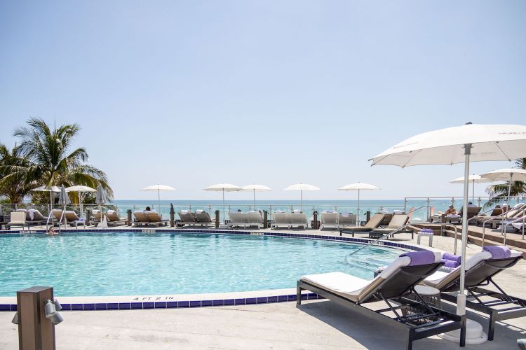 Pool overlooking scenic water