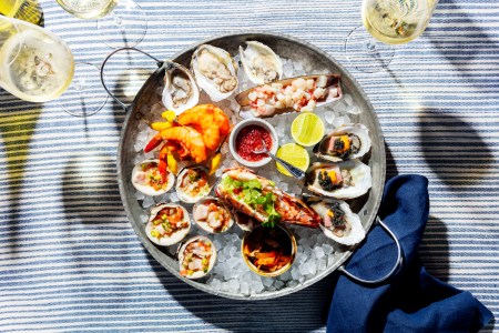 A seafood spread from Chef Fermín Núñez's Este