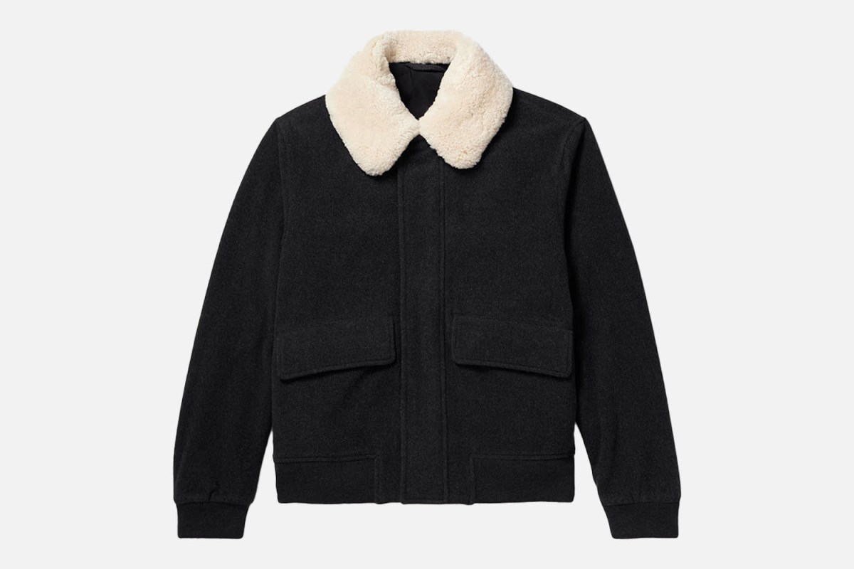 Mr P. Shearling-Trimmed Wool-Blend Felt Bomber Jacket