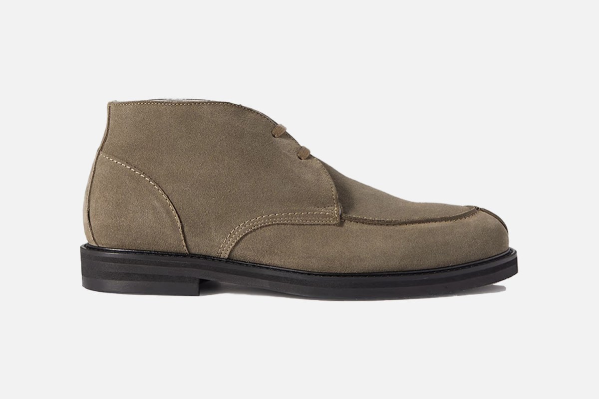 Mr P. Andrew Shearling-Lined Waxed-Suede Chukka Boots