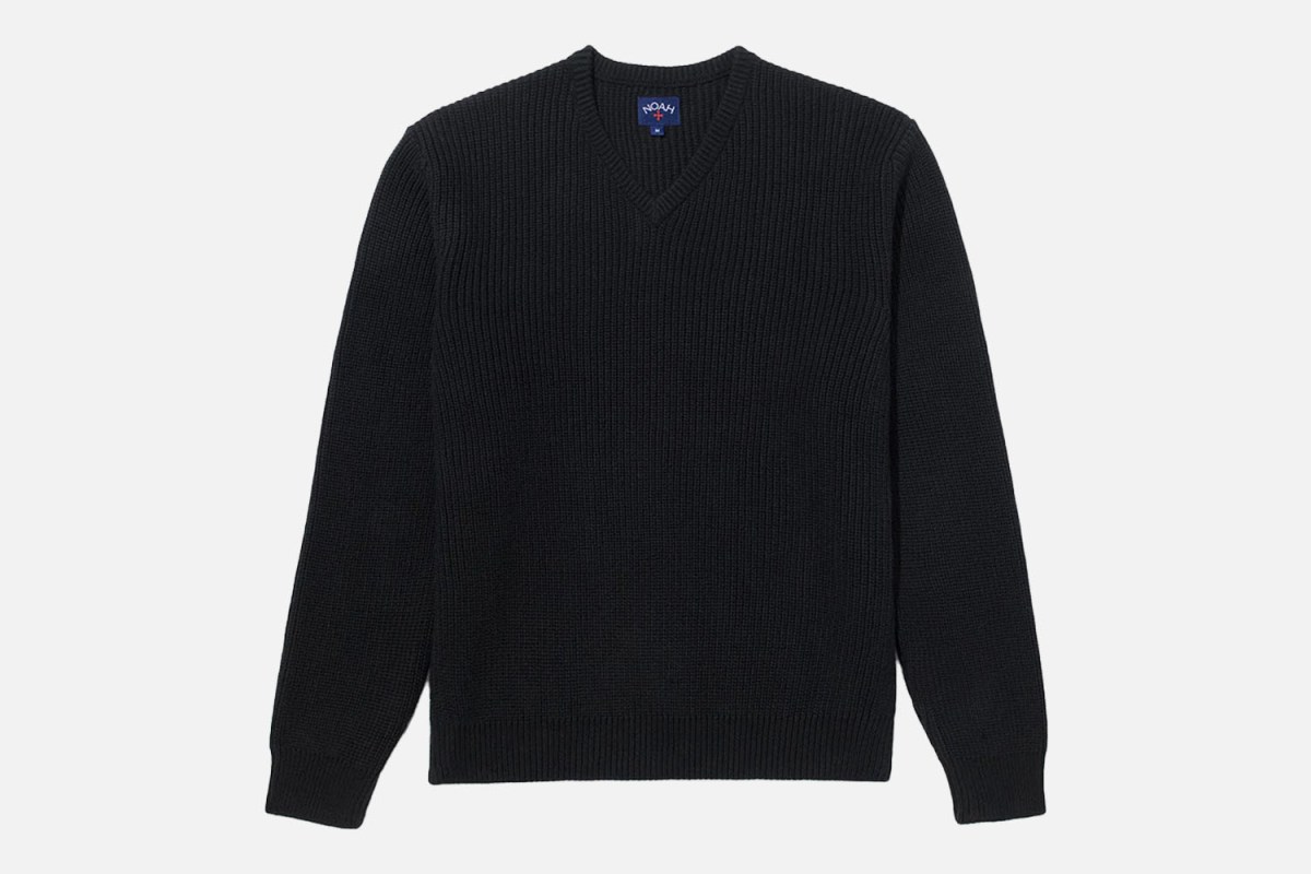 Noah V-Neck Shaker Stitch Sweater