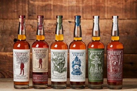 Bottles of Redwood Empire whiskey