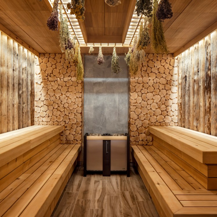 The aroma sauna at World Spa, one of our favorite spas in NYC