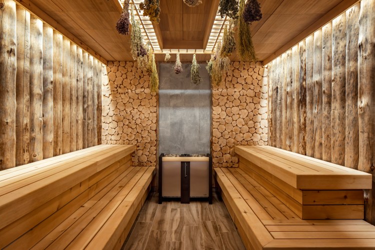 The aroma sauna at World Spa, one of our favorite spas in NYC