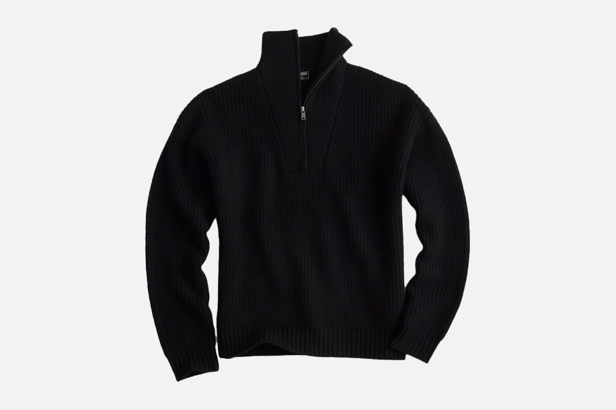 Todd Snyder Luxe Cashmere Zip Mock Neck